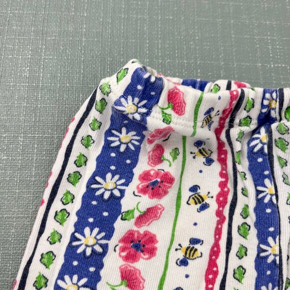 Vintage OshKosh B'gosh Striped Floral Garden Leggings 24 Months - Picture 2 of 9